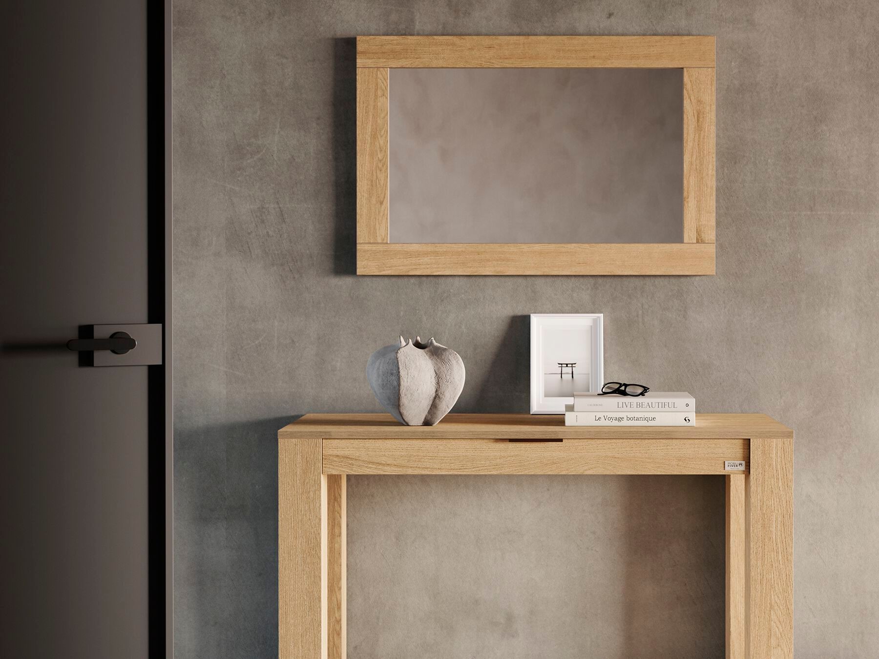 Прямоугольное настенное зеркало с дубовой рамой Mobili Fiver Rachele ARCH-00019524 - Вид №2