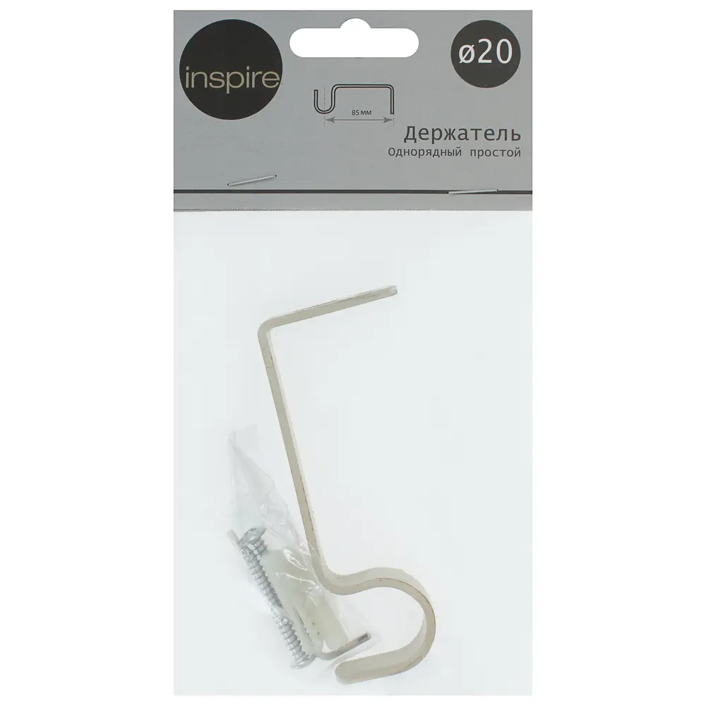 Держатель однорядный простой Inspire 8,5 см цвет белый антик 13438407 STLM-2199122  - Вид №4