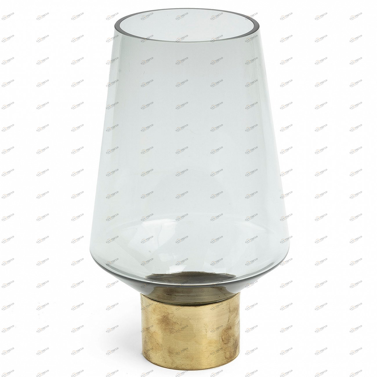 Ваза стеклянная прозрачная с золотом 26 см Jacar от La Forma LA FORMA JACAR 343205 Серый 