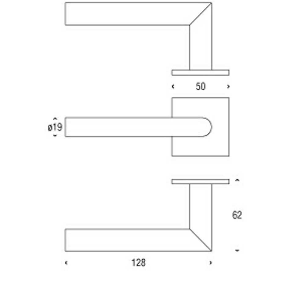 FROST Ручка рычажная KUBE 1054 » матовая. Нержавеющая сталь Матовый A1054BS  - Вид №2