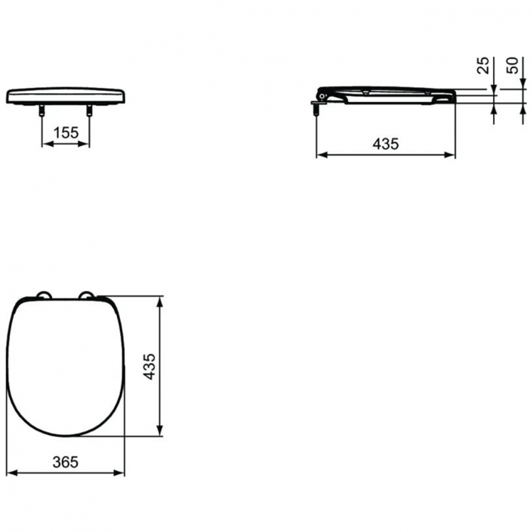 E129001 Сидение и крышка стандарт Ideal Standard CONNECT SPACE - Вид №3