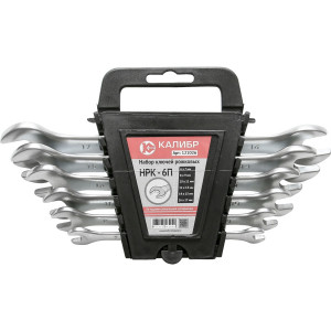 62586 Калибр Набор ключей рожковых НРК-6П (6 штук, CrV)