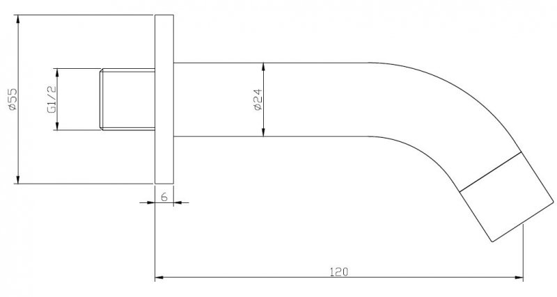Излив для ванны BelBagno ANCONA-BC-CRM - Вид №1