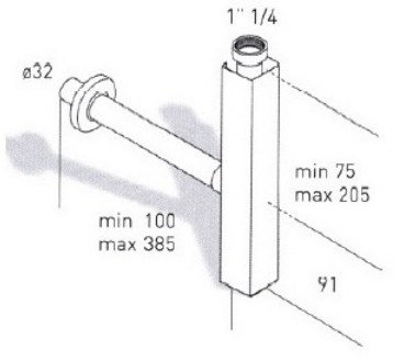 Сифон для раковины MIGLIORE ML.RIC-10.117, хром, ø32 ML.RIC-10.117.CR - Вид №1