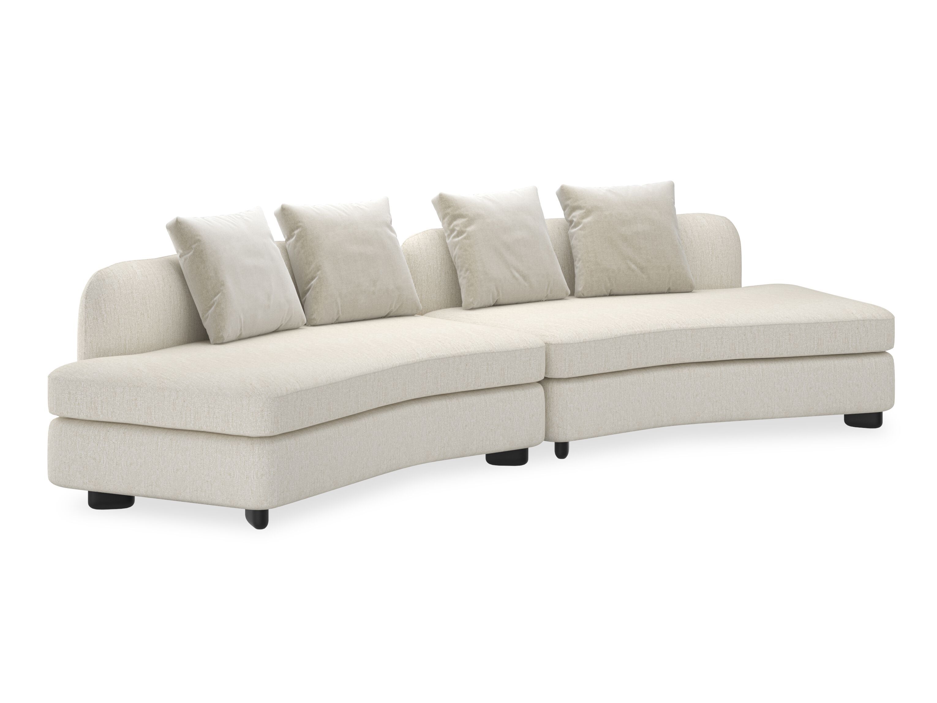 4-местный модульный тканевый изогнутый диван Caracole Lumi ARCH-00110559 - Вид №1