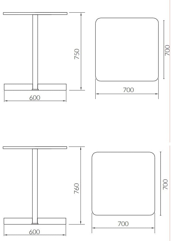 Квадратный стальной стол со спицами ALMA DESIGN ARCH-00141347 - Вид №8