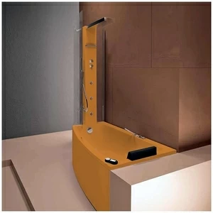 Ванна с кабиной Gruppo Treesse Asyx Box Top VTL-V8261-B8220-DX-O угловая оранжевая правосторонняя