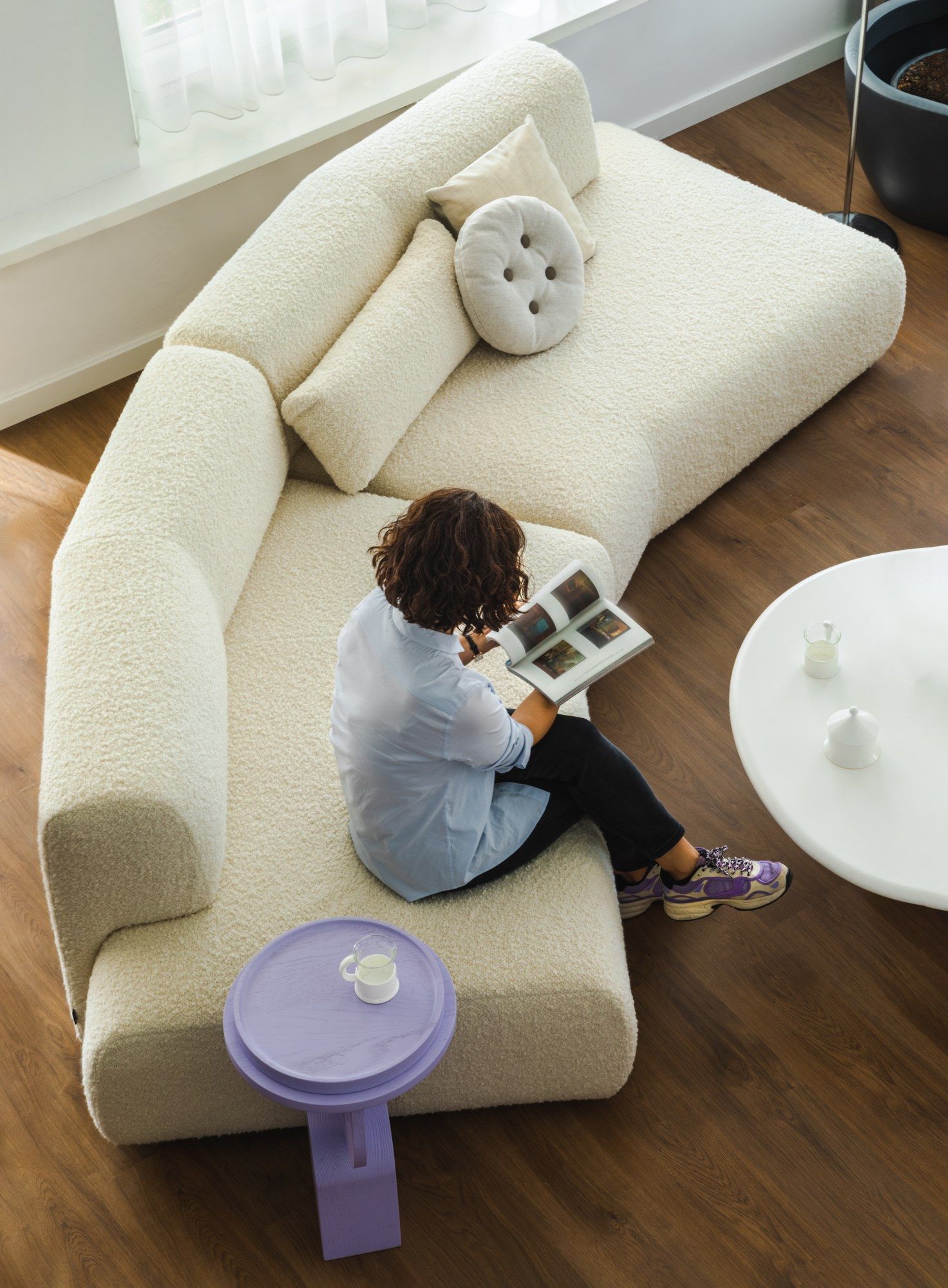 Изогнутый модульный диван из хлопка SANCAL ARCH-00047650 - Вид №2