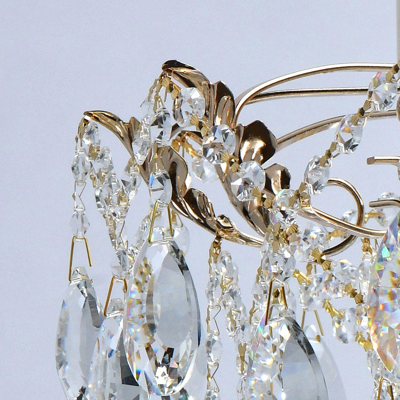 Люстра хрустальная потолочная золото 6 ламп 35 см De Markt City "Бриз" 111010112 DE MARKT ДИЗАЙНЕРСКИЕ, БРИЗ 328135 Золото;прозрачный  - Вид №2