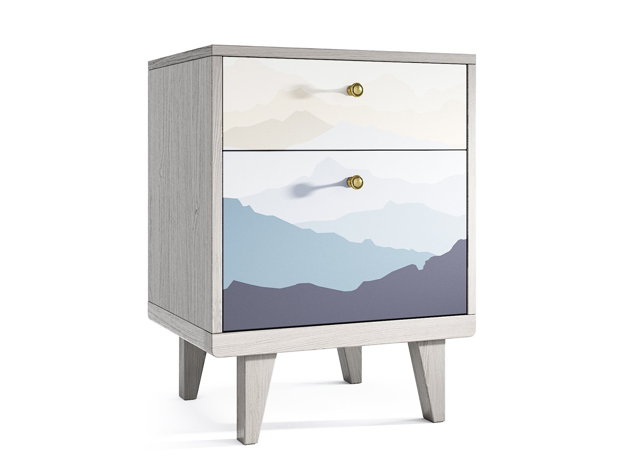 Прикроватная тумбочка дизайнерская белая с синим Thimon THE IDEA  210289 Белый  - Вид №1