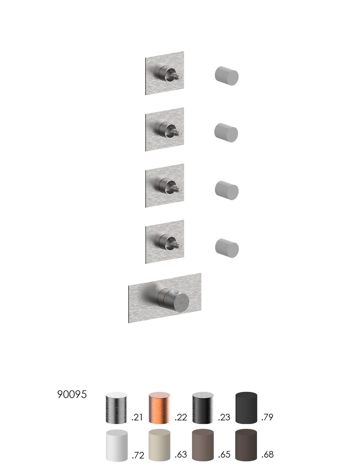 Термостатический смеситель для душа с 5 отверстиями из нержавеющей стали с пластиной Rubinetterie Frattini Pepe XL 316 ARCH-00045007 - Вид №1