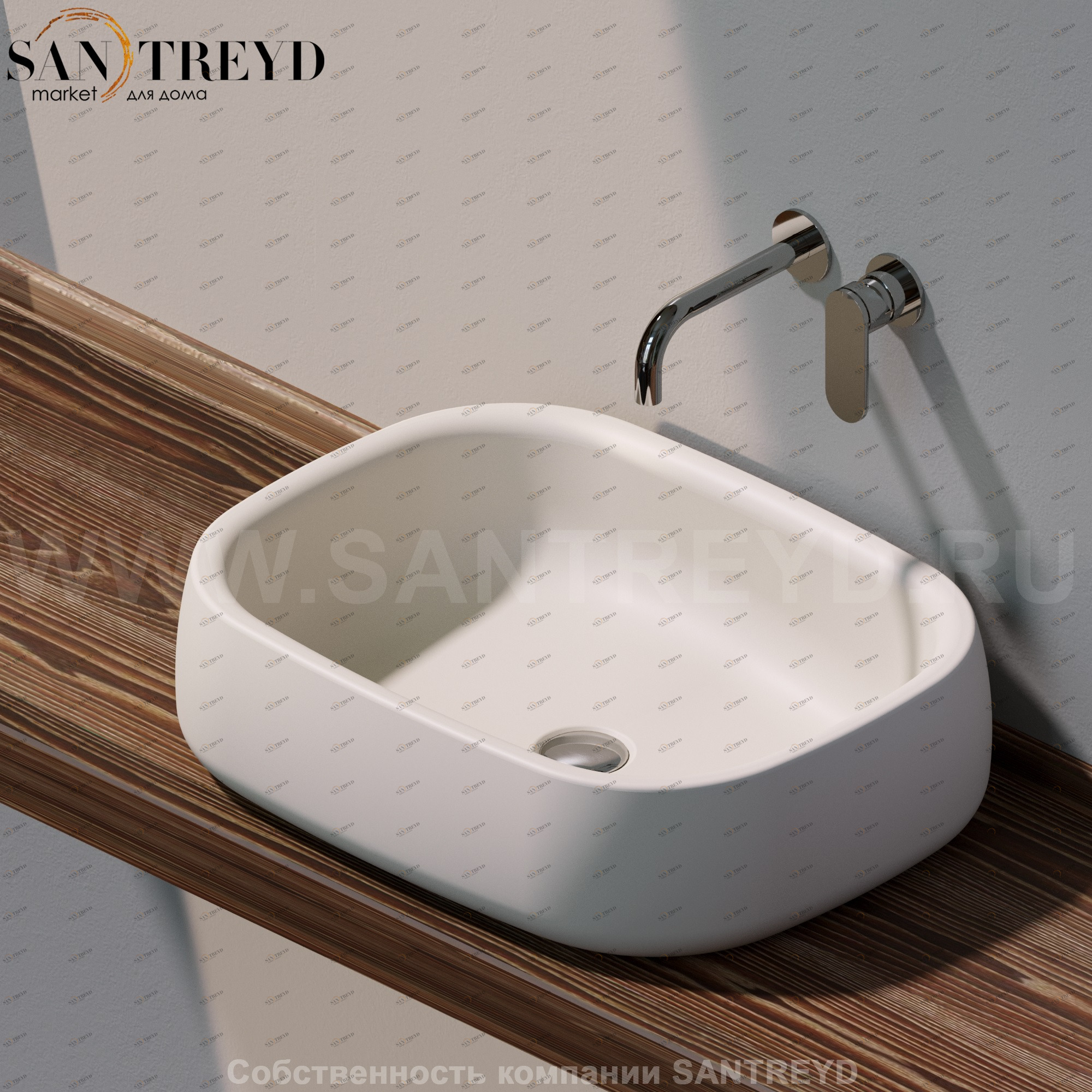 BN60A9003 Накладная раковина на столешницу  прямоугольная Ceramica Flaminia Bonola