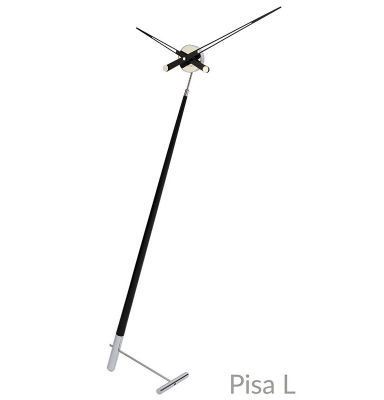 072354 Напольные часы L хром-черный Nomon Pisa