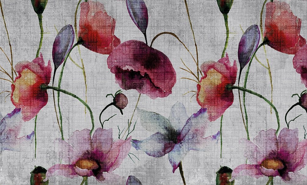 Виниловые или стекловолоконные обои N.O.W. Edizioni WATERCOLOR / POPPIES ARCH-00037038 - Вид №3