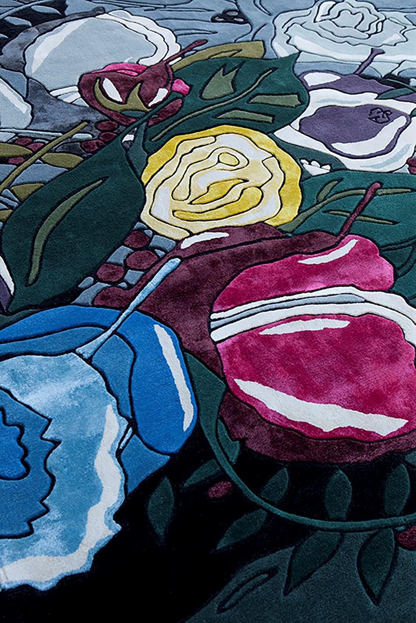 NOW Carpets Коврик ручной работы с цветочным рисунком из бамбукового шелка и шерсти Bloom sun-id-1387809 - Вид №2