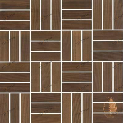 Мозаика и 3D панели из дерева Tarsi Паркет 3t1 Термоясень Селект с брашью (Текстурированная) 331х331 мм 1401100125