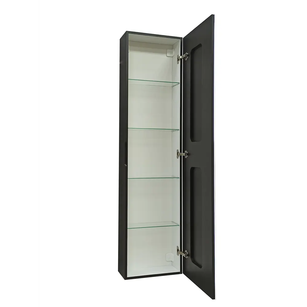 Шкаф зеркальный подвесной Montero Black LED с подсветкой 40x160 см цвет черный 89180067 STLM-2196032 Santreyd - Вид №7