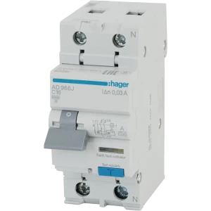 Дифференциальный автомат Hager AD990J 1P N C16 A 30 мА 6 кА A 83825603 STLM-2083497
