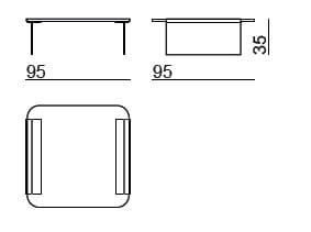 Керамический квадратный низкий журнальный столик Bizzotto Italia Нара ARCH-00041063 - Вид №1
