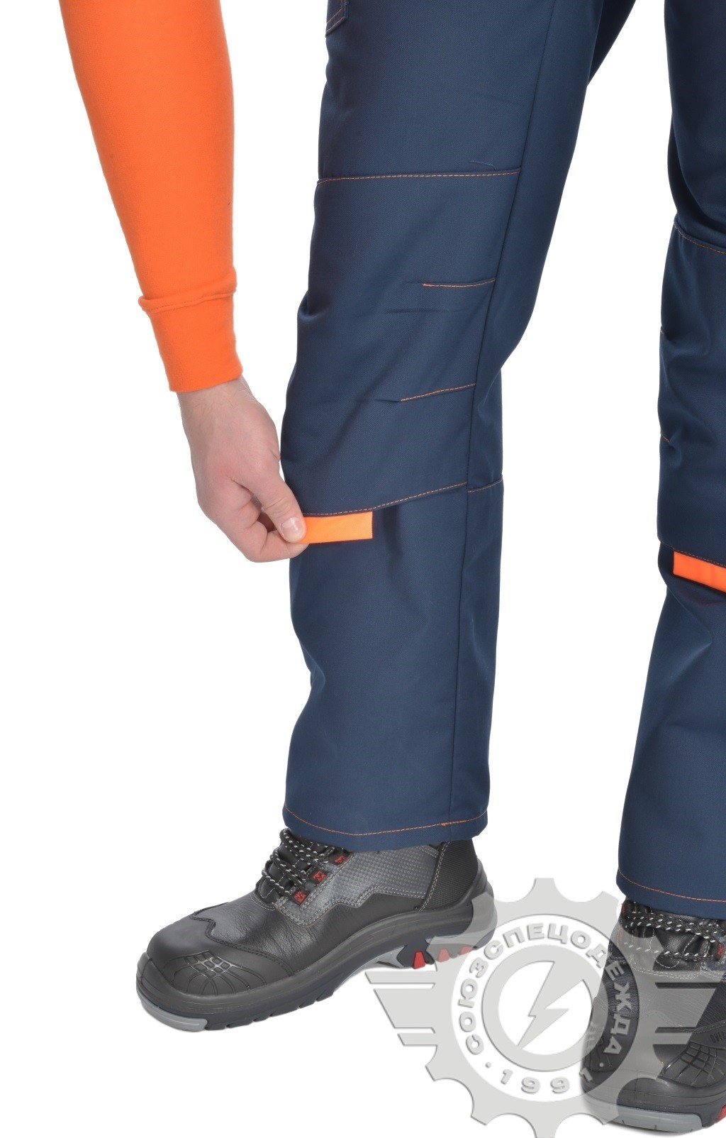 69081 Костюм "Импульс" темно-синий-серый-оранжевый с СВП  Летняя спецодежда  размер 60-62/170-176  - Вид №7