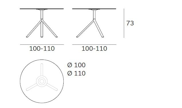 Алюминиевый круглый стол с порошковым покрытием Plank ARCH-00065340 - Вид №3