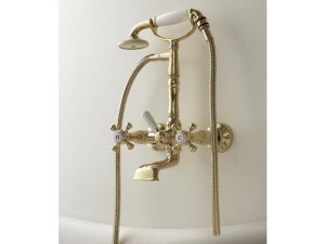 Настенный смеситель для ванны с 2 отверстиями и ручным душем