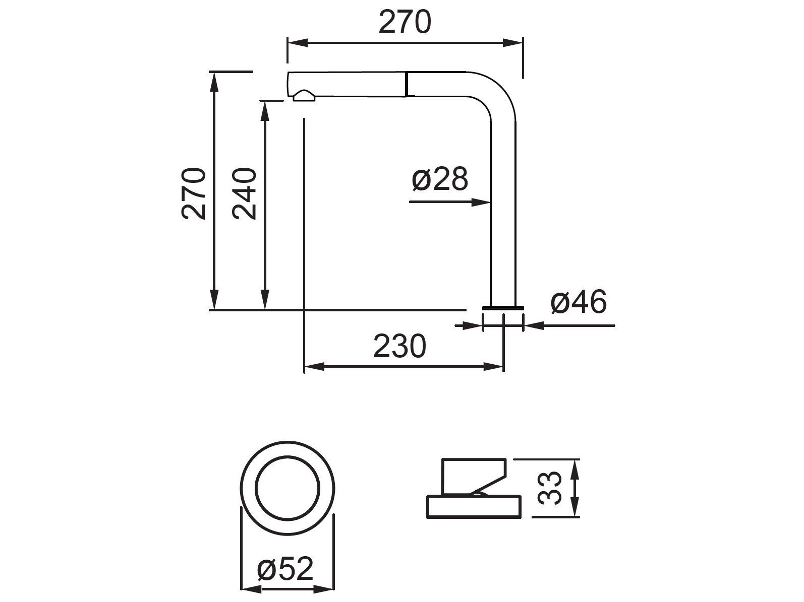 2 отверстия однорычажный смеситель для кухни с поворотным изливом Elleci Elite Kitchen ARCH-00111471 - Вид №4