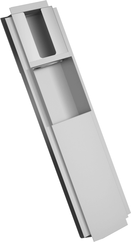 T520-S Встраиваемый комбинированный блок, диспенсер для полотенец и мусорное ведро объемом 20 л, полностью скрытый в стене