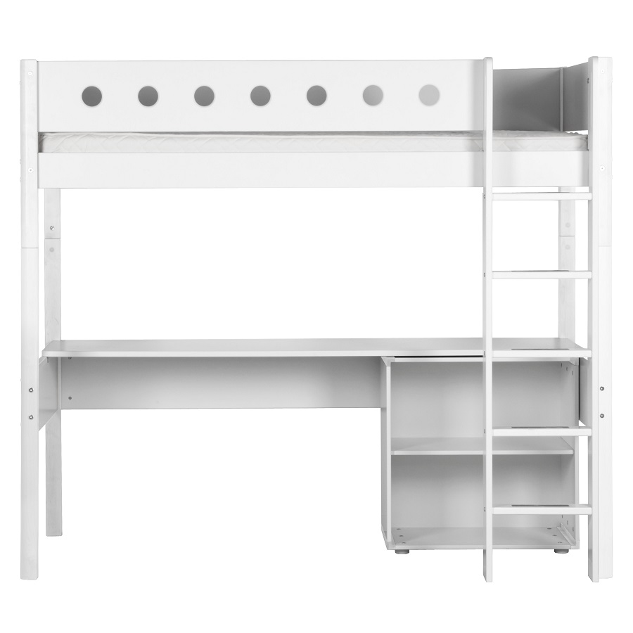 Кровать Flexa White высокая с прямой лестницей, 200 см, белая 801750240 - Вид №4