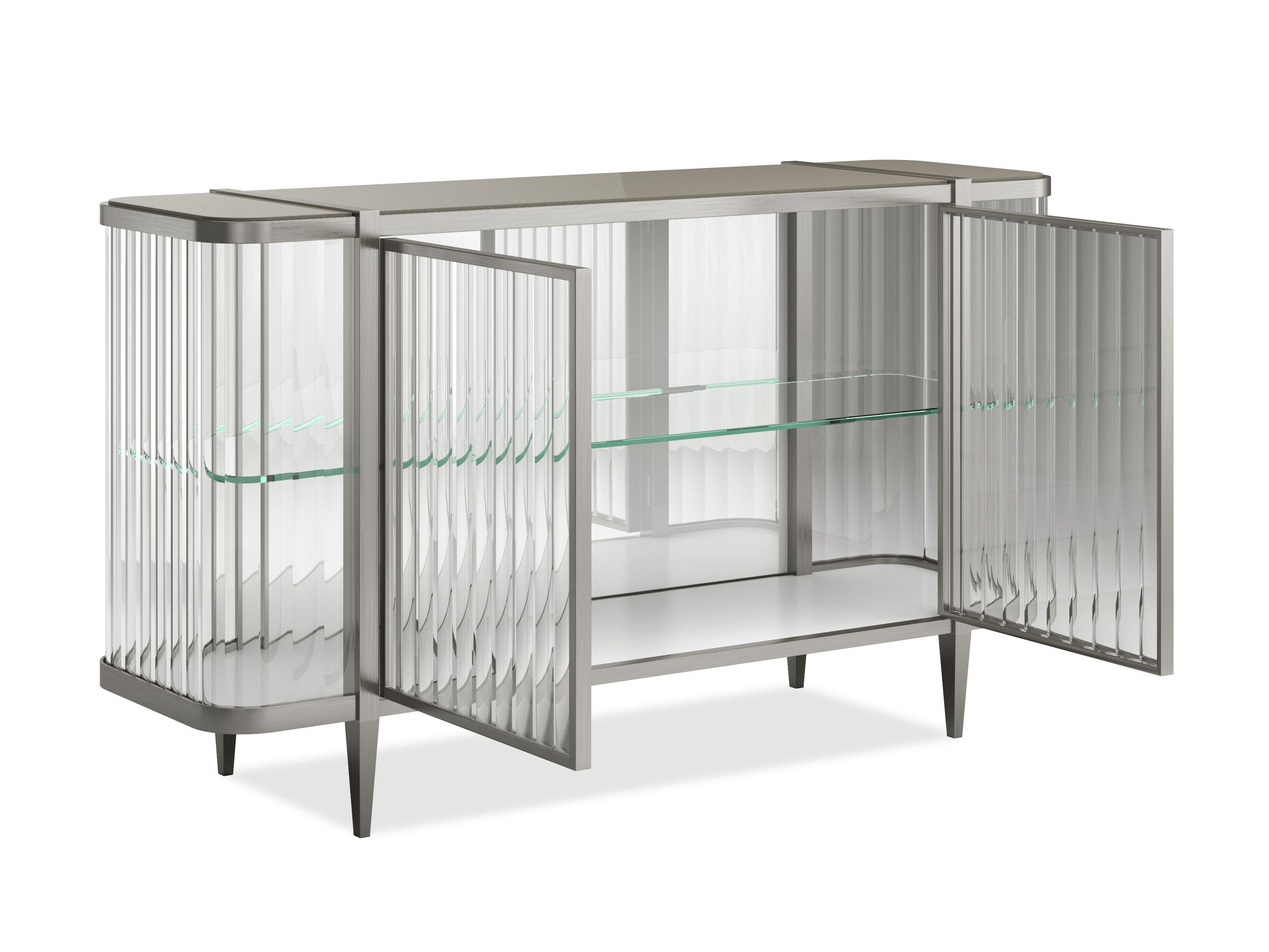 Стеклянный шкаф со встроенным освещением с распашными дверями Caracole STOP AND STARE ARCH-00037069 - Вид №23