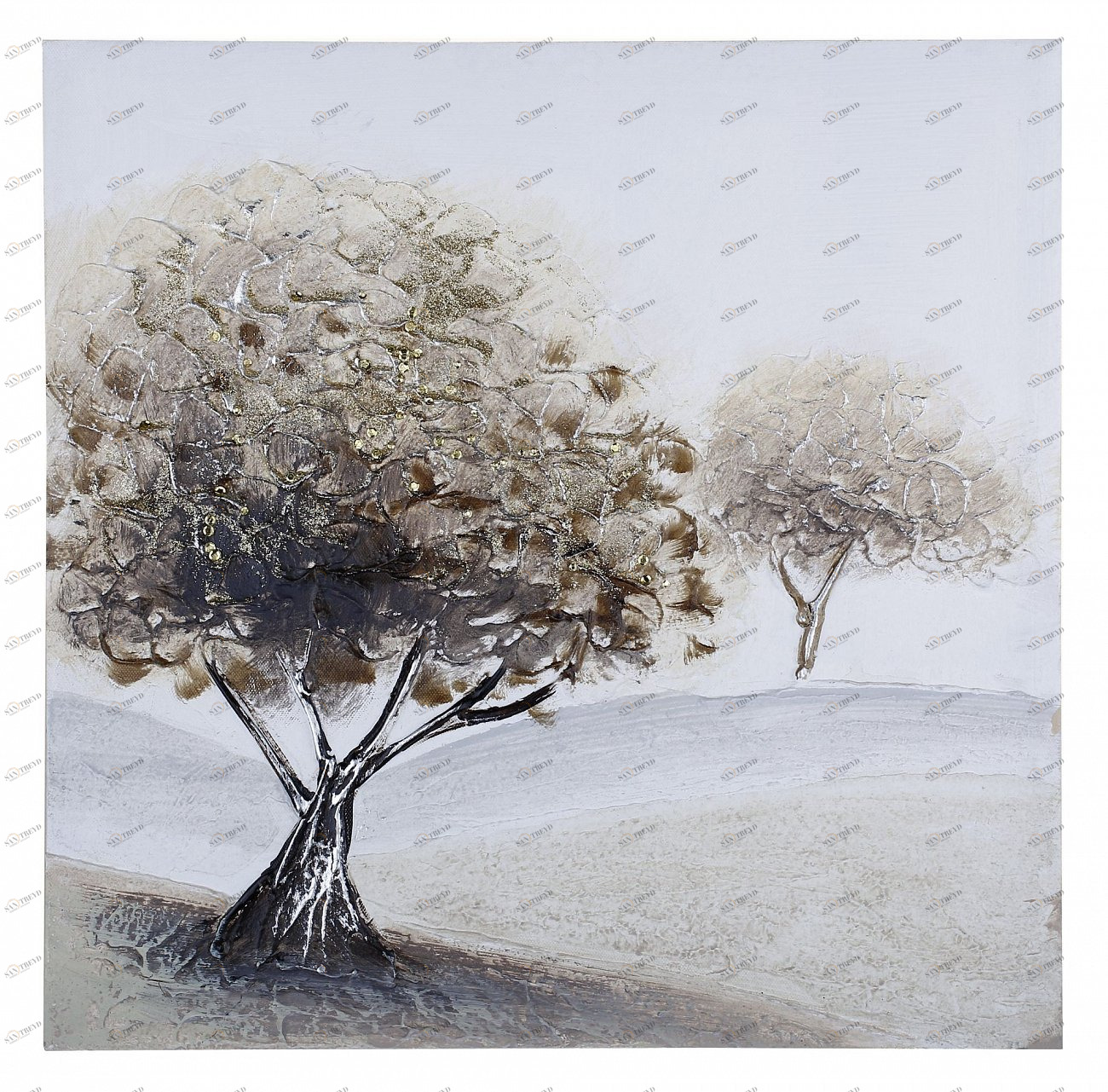 Картина пастельных тонах со стразами 40х40 см серо-коричневая Tomas Stern TOMAS STERN  00-3872608 Коричневый;серый;разноцветный 