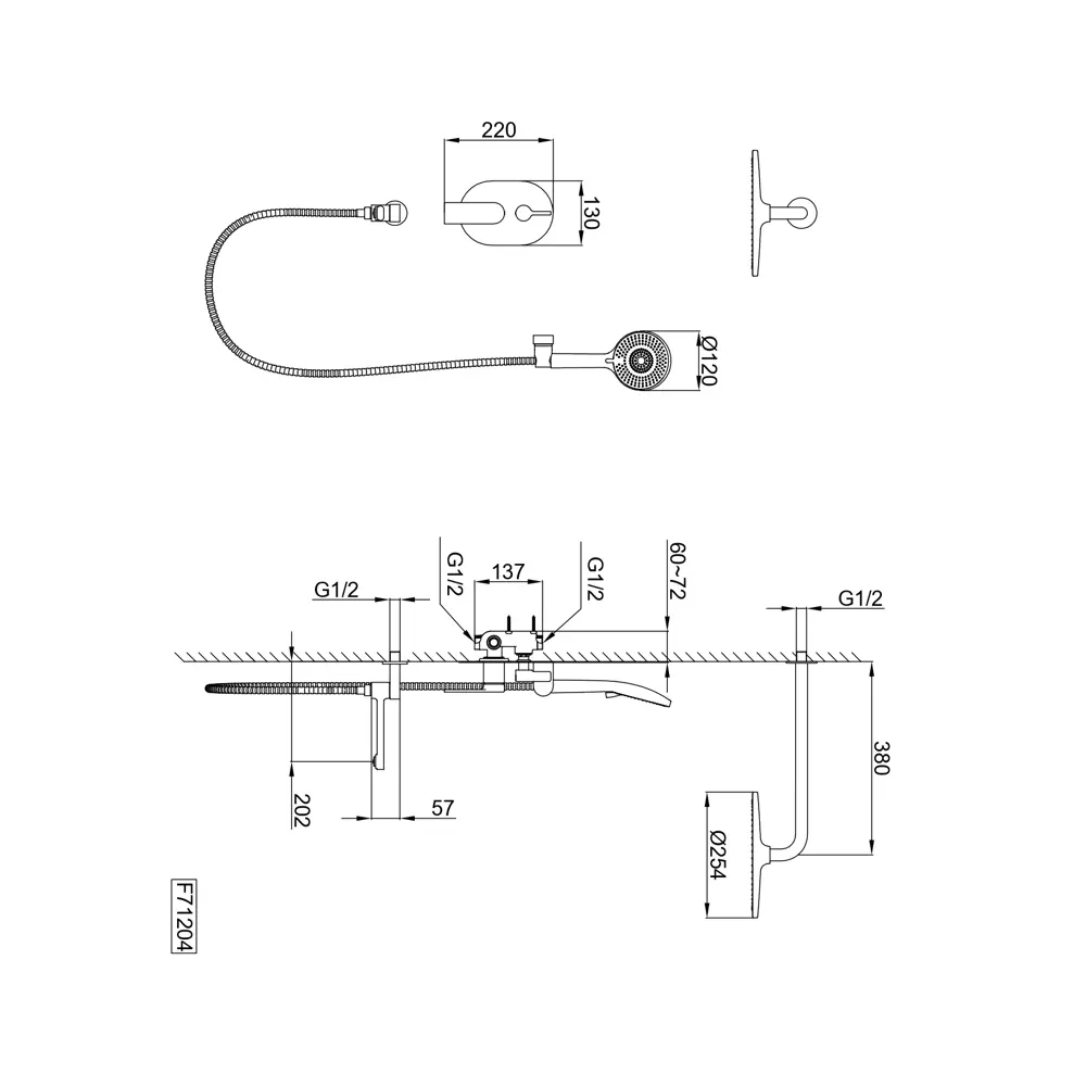 Душевая система Frap Arne F71204 скрытого монтажа цвет хром STLM-2203533 - Вид №17