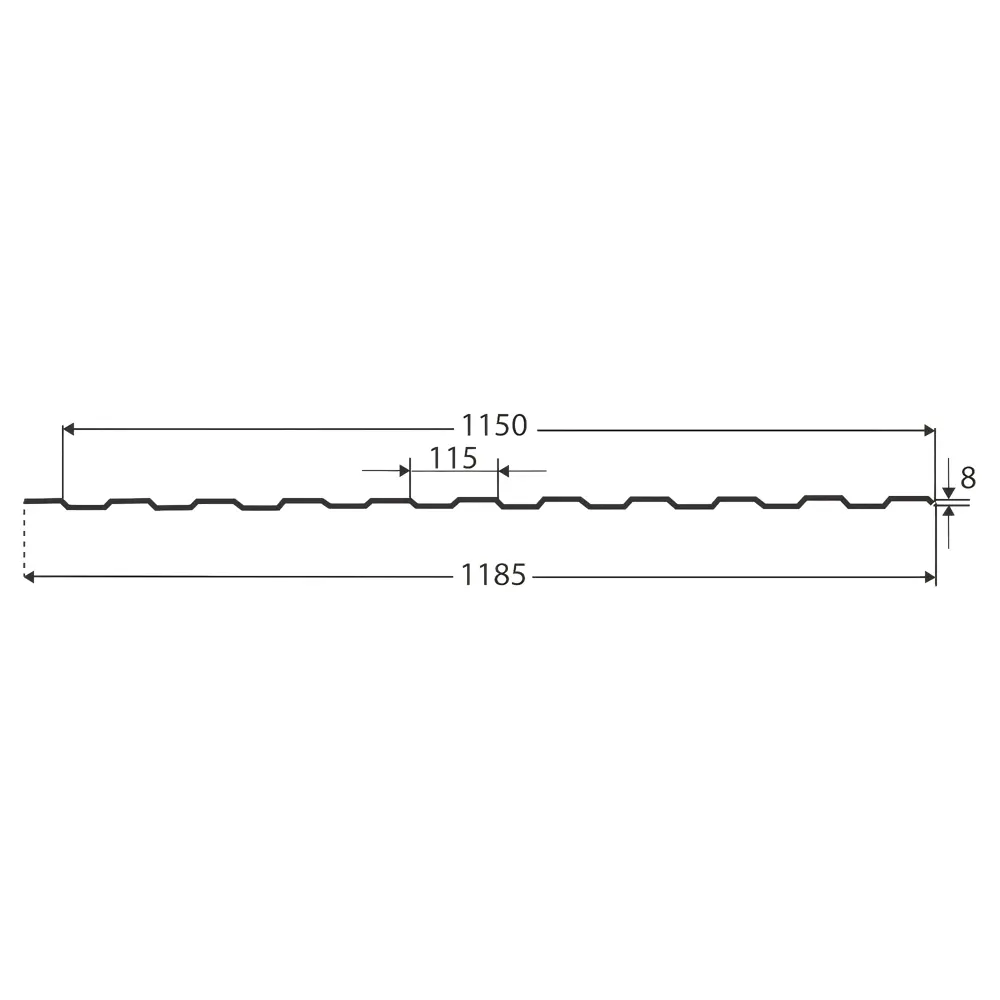 Профнастил С8 0.35 мм 1200x2000 мм RAL 6005 зелёный 11756305 STLM-2138834 Santreyd  - Вид №4