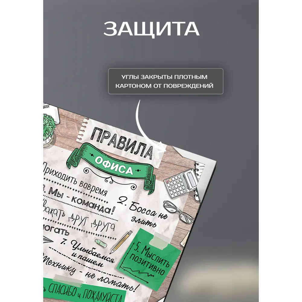Картина на холсте Офисные правила 30x30 см 87233234 STLM-2183952 FBRUSH  - Вид №3