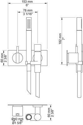 VOLA Смеситель для душа с ручным душем sun-id-1502841 - Вид №2