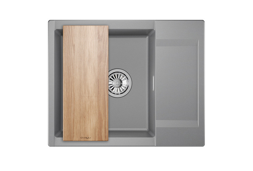 ES-6202, АЛЮМИНИУМ, кухонная мойка, кварц, ESTETICA GRANULA 6202-ST212 - Вид №3