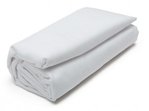 FSH160_BL_S простынь на резинке 160/200 выс 30 blanc белый сатин Blanc des Vosges