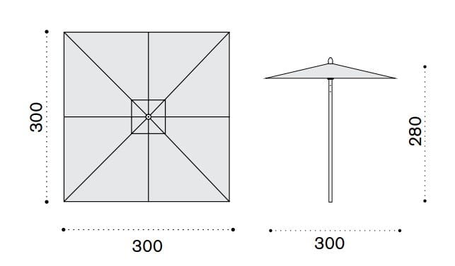 Квадратный зонтик из акриловой ткани Ethimo ARCH-00152016 - Вид №8