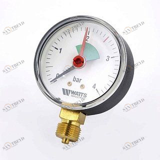 Манометр радиальный F+R201 63 мм 3/8" 4 бар WATTS 10007736