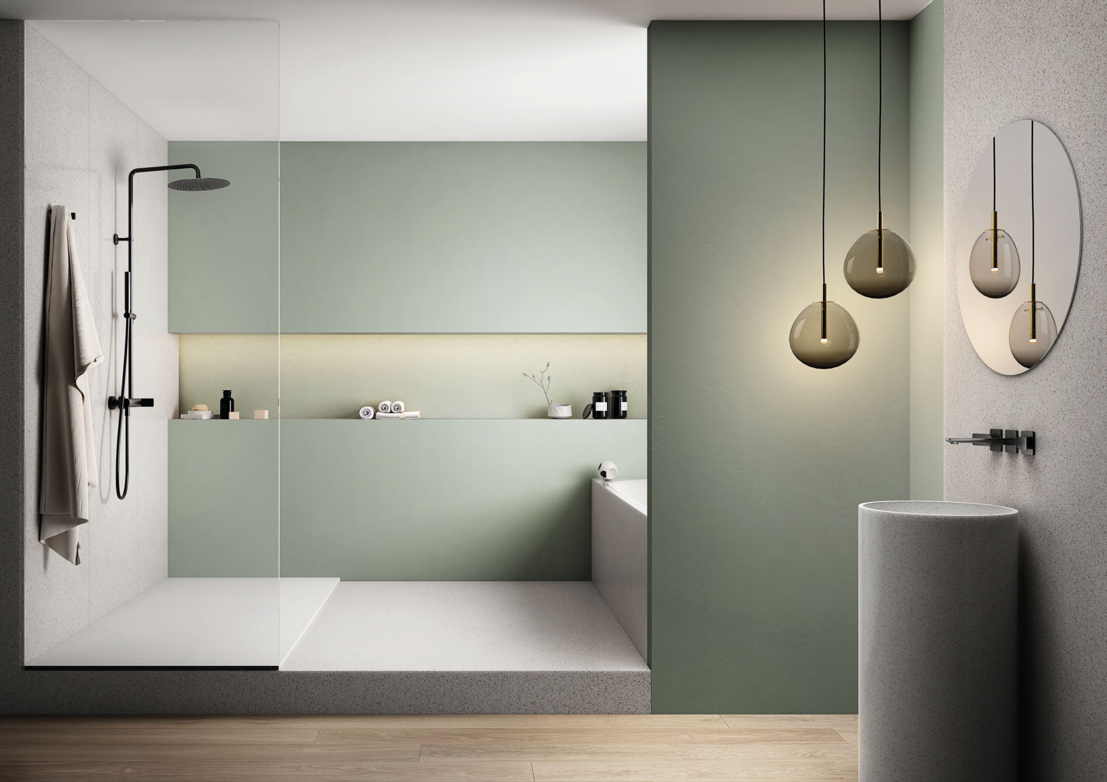 Настенный смеситель для раковины с 3 отверстиями CRISTINA Rubinetterie Blade ARCH-00060725 - Вид №3