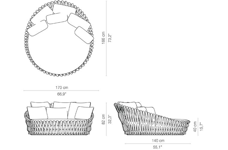 Ткань сад кровать TRIBÙ Tosca ARCH-00122998 - Вид №8