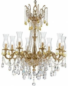 Possoni Illuminazione Люстра из французского золота с кристаллами swarovski® и очками Queen 095/8-sw/g