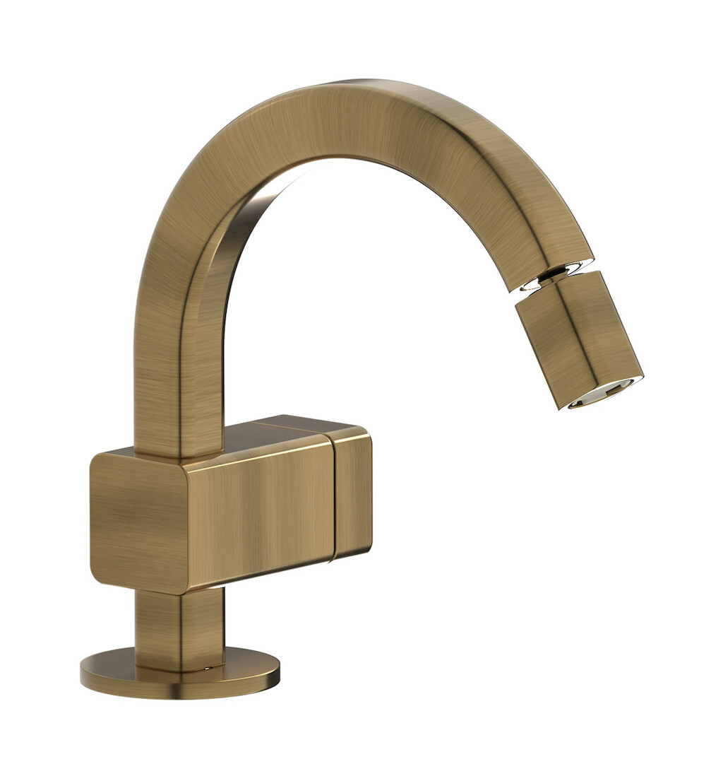 Прогрессивный смеситель для биде на 1 отверстие в комплекте с донным клапаном. WE ARE IB eo220mb_1 Modern Bronze Elio