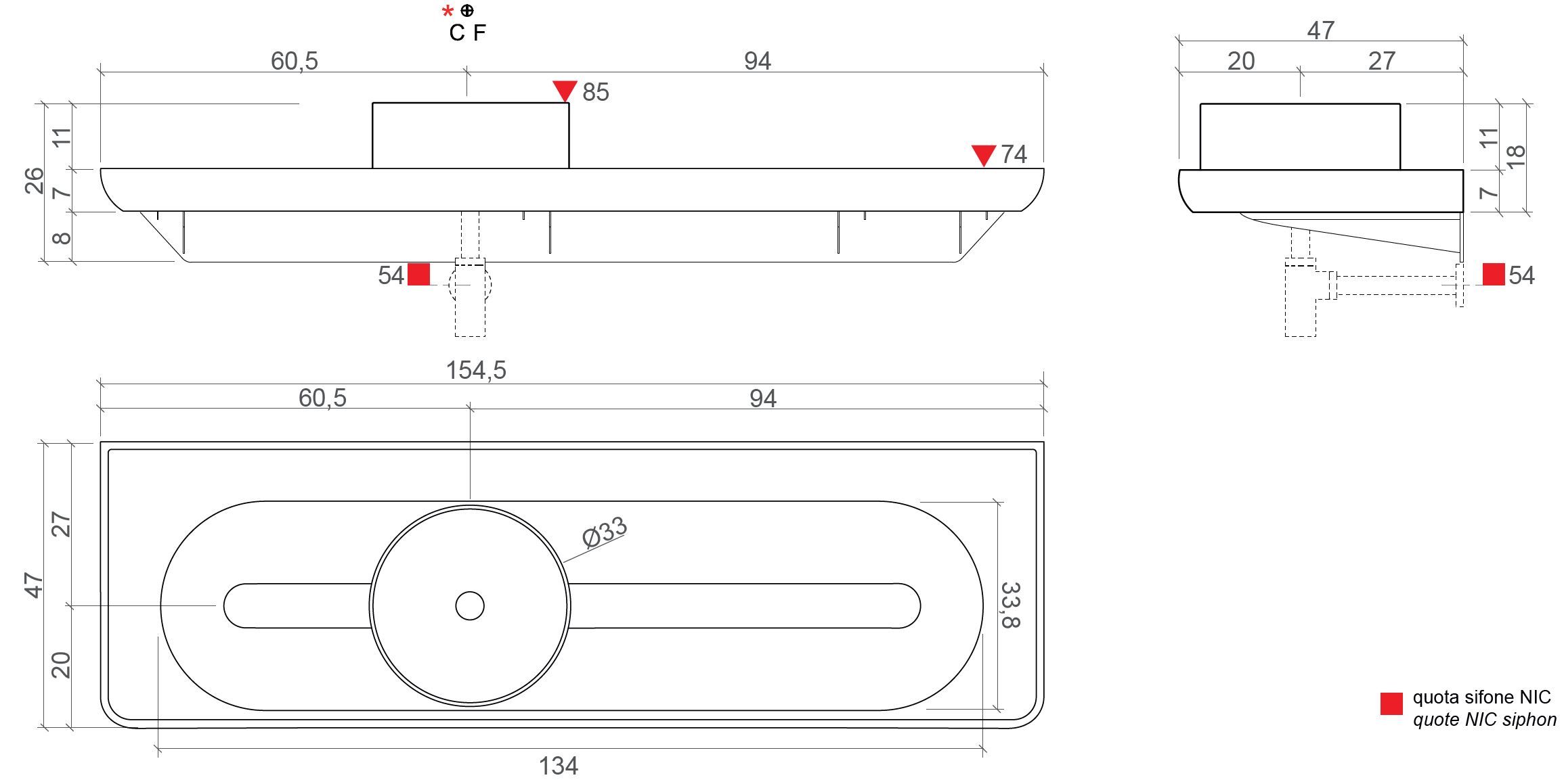 Керамическая подвесная круглая раковина с столешницей Nic Mediterraneo ARCH-00005780 - Вид №6