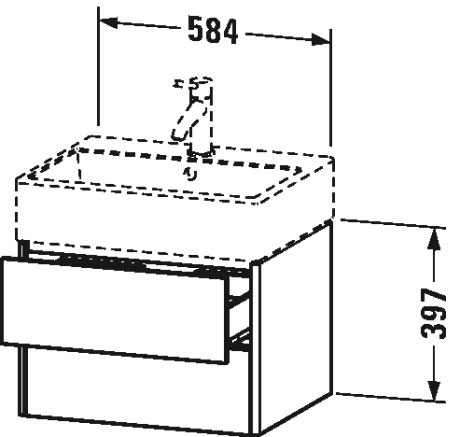 XS419304949 XSquare Тумбочка подвесная Графит матовый, декор Duravit - Вид №1