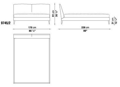 Maxalto Двуспальная кровать с обивкой и съемным чехлом из ткани Selene sun-id-1484025 - Вид №2