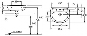 223055000 Подвесная раковина настенная овальная BATi BALi  - Вид №1
