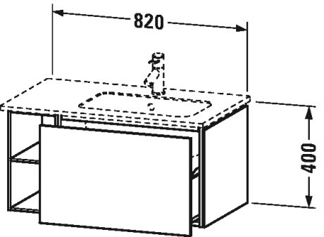 LC619202121 L-Cube Тумбочка подвесная Орех темный декор Duravit - Вид №1
