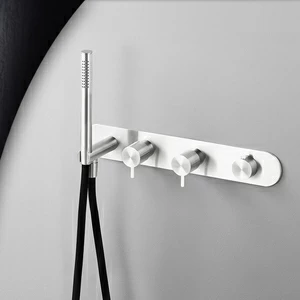 Смеситель для душа глянцевая сталь с белой ручкой Toki Radomonte TKI51LCIL21