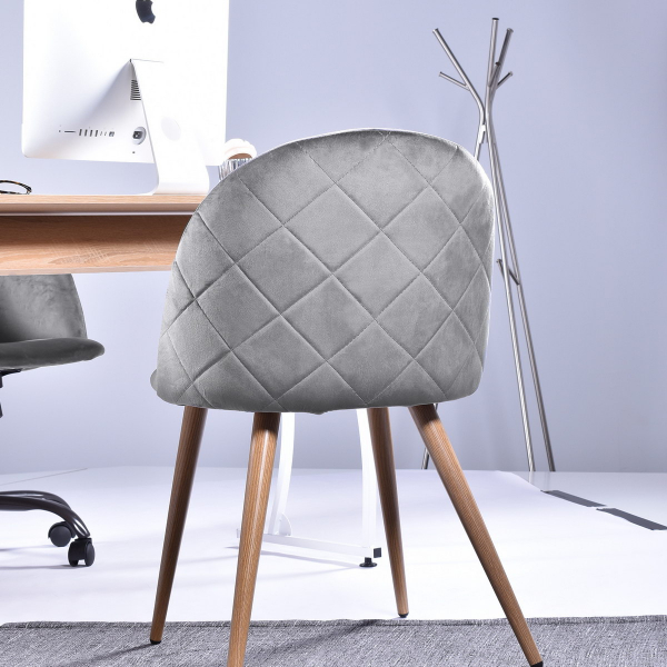 Стул с мягкой обивкой серый с ромбами "Лион" STOOL GROUP ДИЗАЙНЕРСКИЕ 00-3881979 Серый  - Вид №6